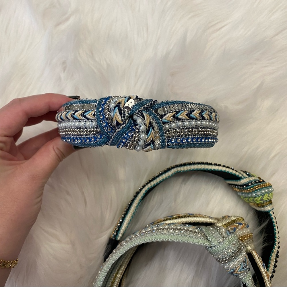 Blue rhinestone headband